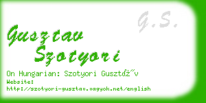 gusztav szotyori business card